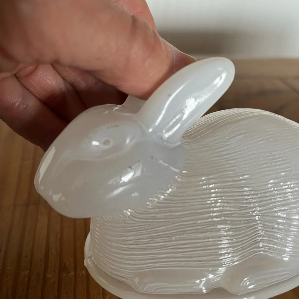 Target Bullseye Glass Easter Rabbit in a Nest Covered Dish